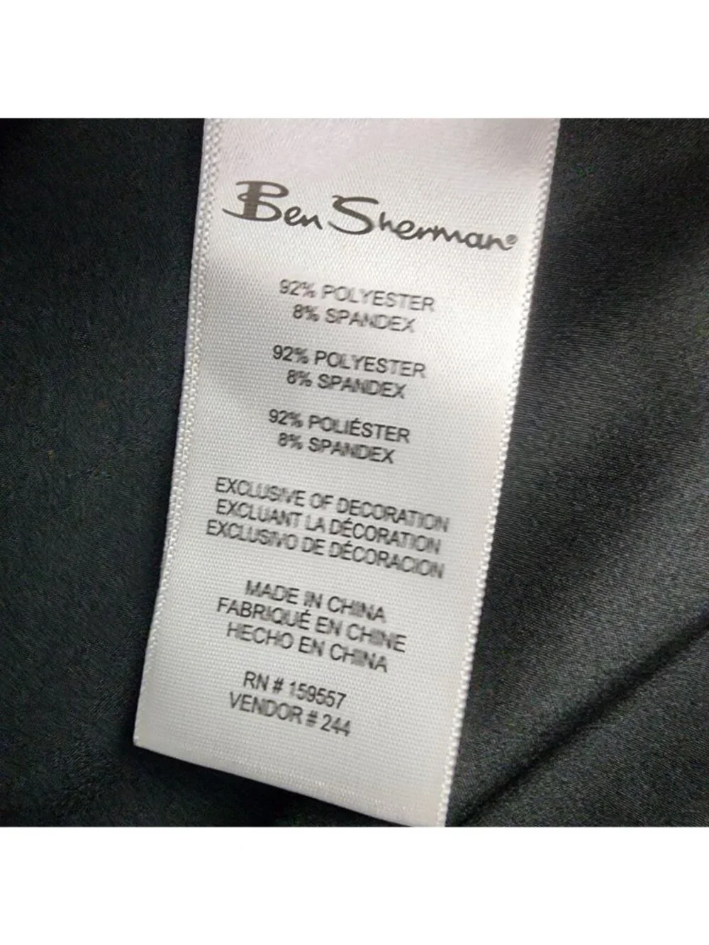 Ben Sherman Shorts Mens Medium Black Stretch Mid Rise Regular Fit *NWOT*